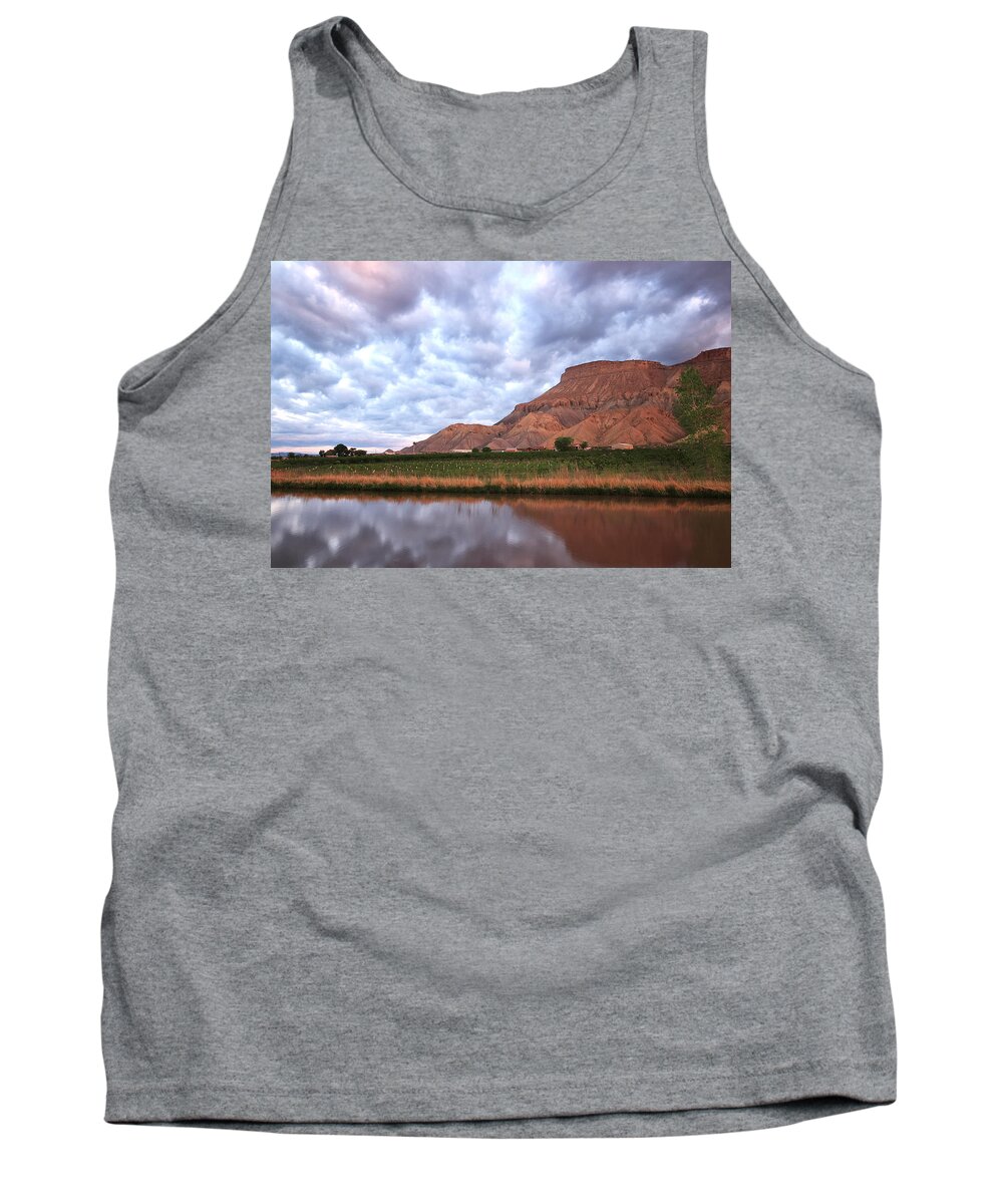 Mt Garfield Tank Top featuring the photograph Mt Garfield reflections by Ronda Kimbrow