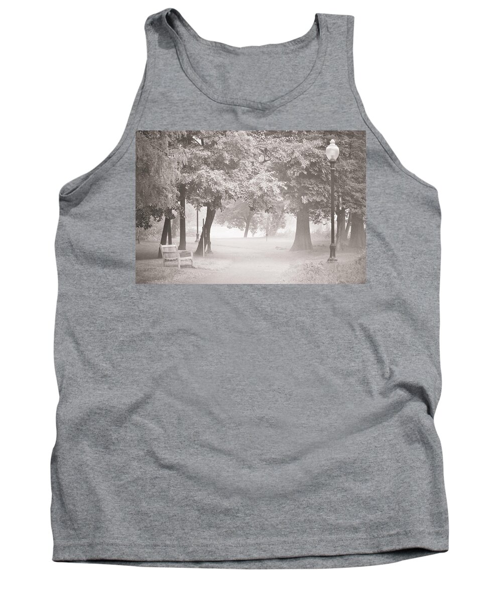 Tree Tank Top featuring the mixed media Museum Park Fog by Trish Tritz