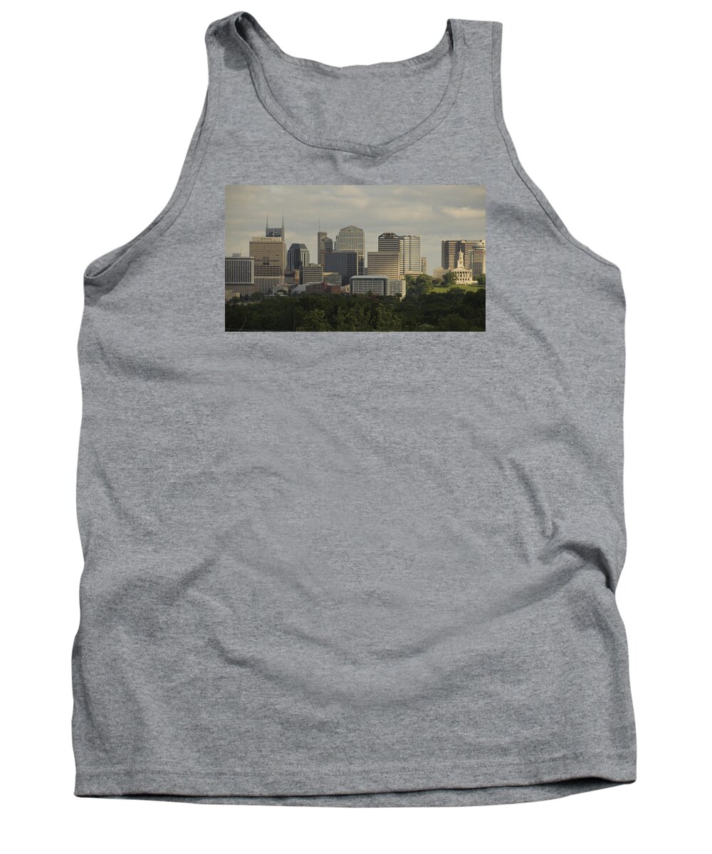 Music City Tank Top featuring the photograph Music City Skyline Nashville Tennessee by Valerie Collins