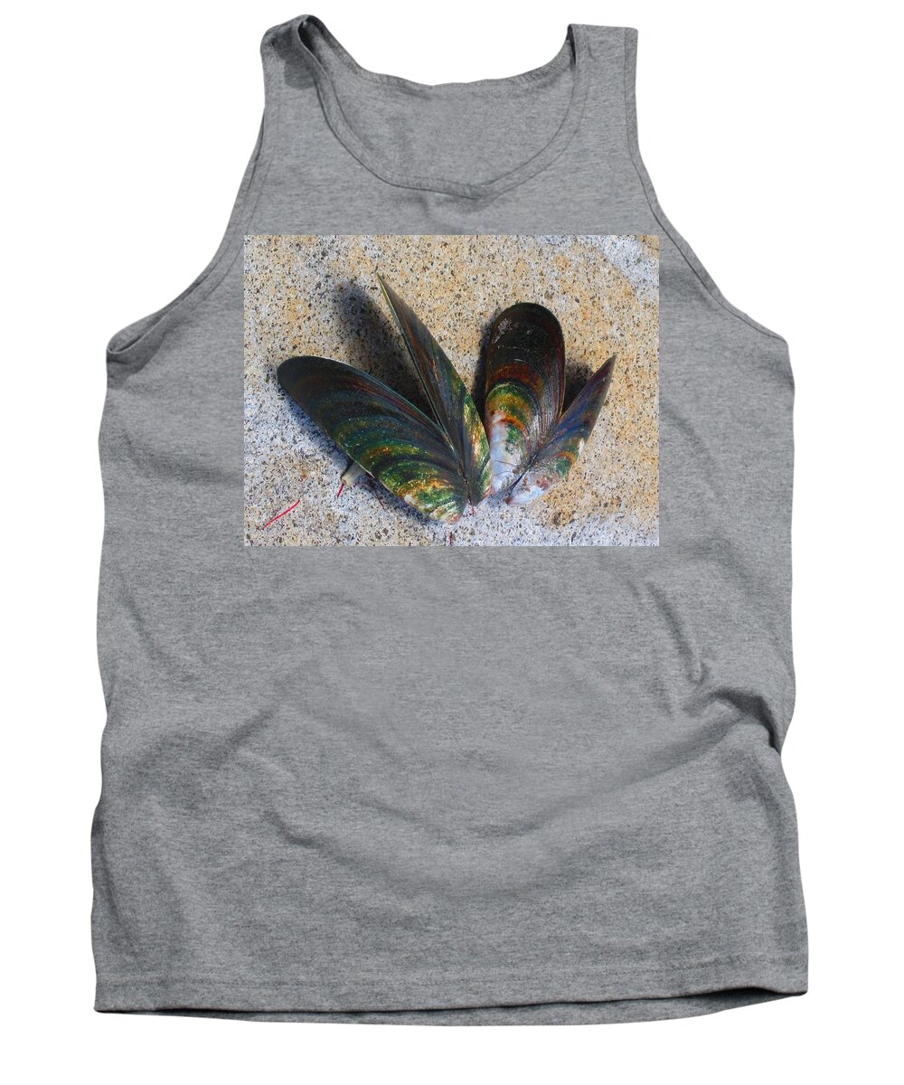 Mussels Tank Top featuring the photograph Mussel Shells No.1 by Ingrid Van Amsterdam