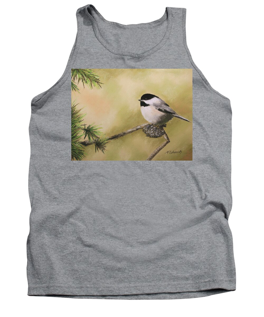 Chickadee Tank Top featuring the pastel My Little Chickadee by Marna Edwards Flavell