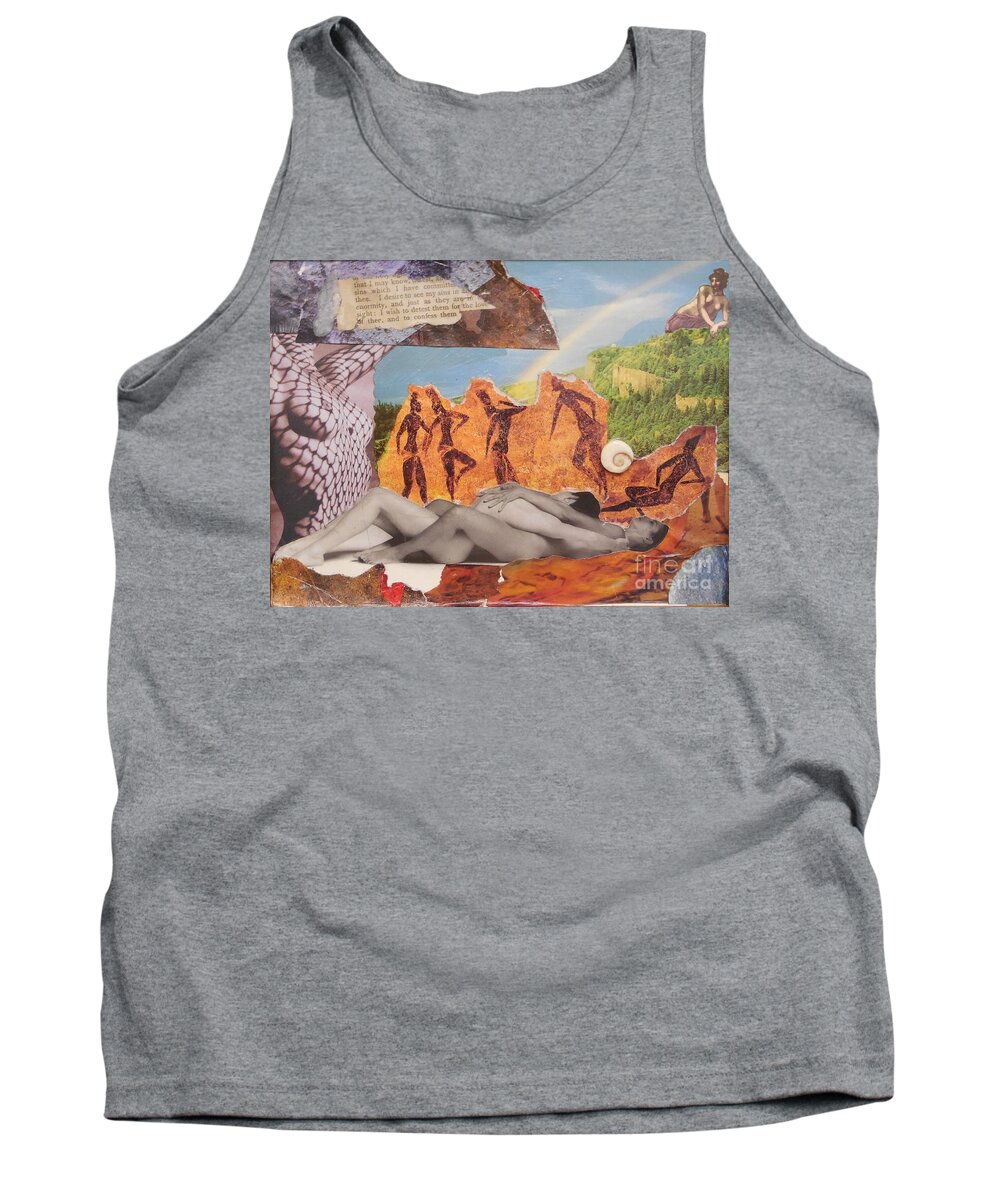 Female Figure Tank Top featuring the mixed media My Sins by M Bellavia
