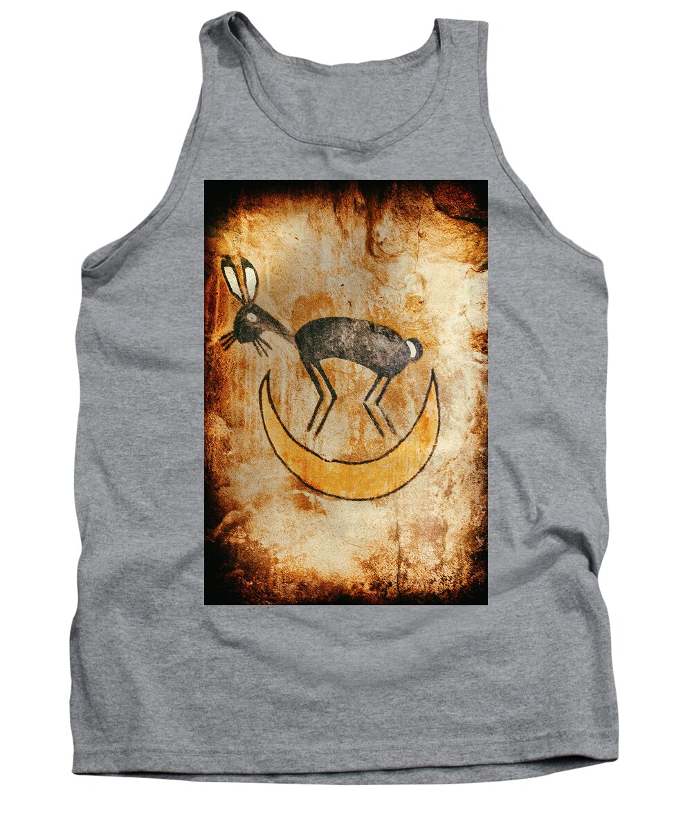 Indian Tank Top featuring the photograph Native American Rabbit Pictograph by Jo Ann Tomaselli