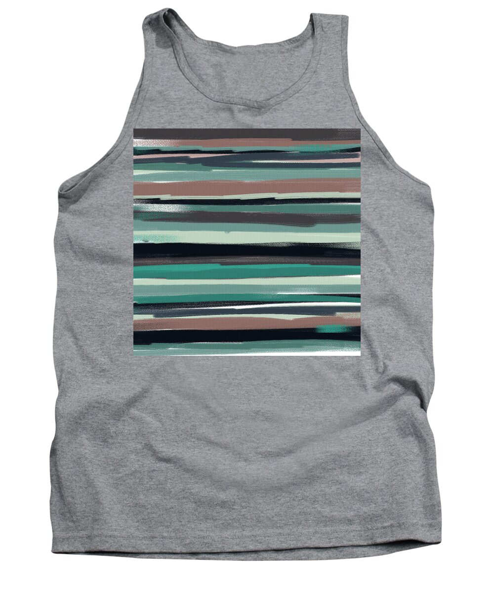 Turquoise Tank Top featuring the painting Navy Shades by Lourry Legarde