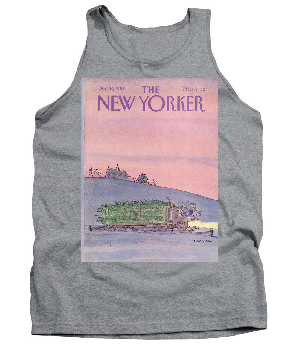 Seasons Tank Top featuring the painting New Yorker December 19th, 1983 by James Stevenson