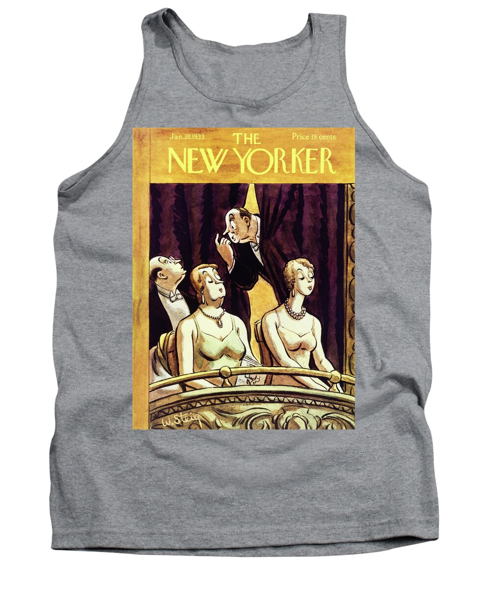 Theater Tank Top featuring the painting New Yorker January 28 1933 by William Steig