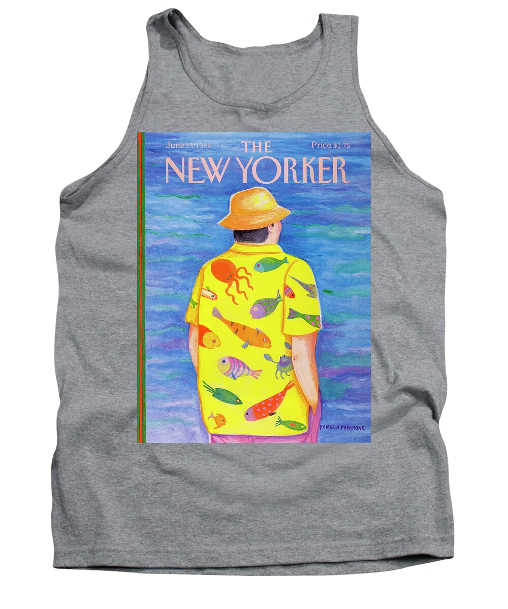 Man Tank Top featuring the painting New Yorker June 13th, 1988 by Pamela Paparone