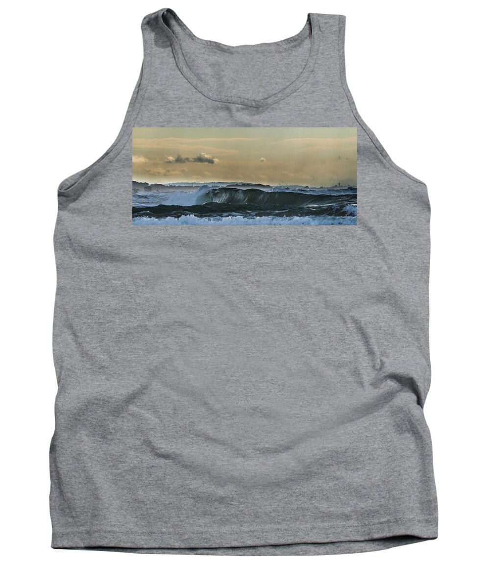 Seascape Coastal Storm Tank Top featuring the photograph Ninth Wave Mediterranean by Michael Goyberg