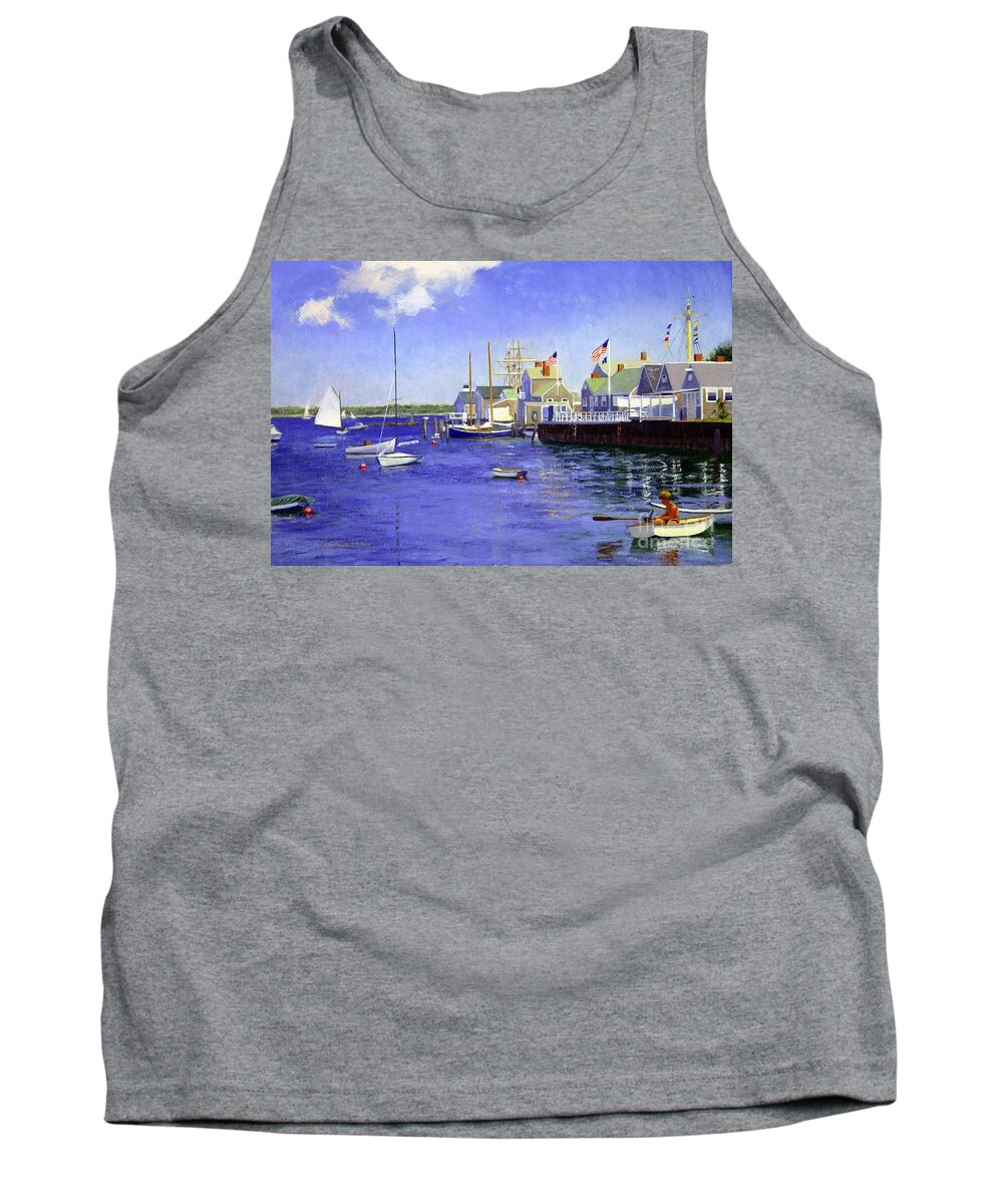 North Wharf Nantucket Tank Top featuring the painting North Wharf Nantucket by Candace Lovely