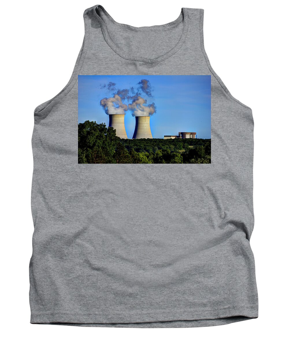 Byron Nuclear Plant Hdr Tank Top featuring the photograph Nuclear HDR1 by Josh Bryant