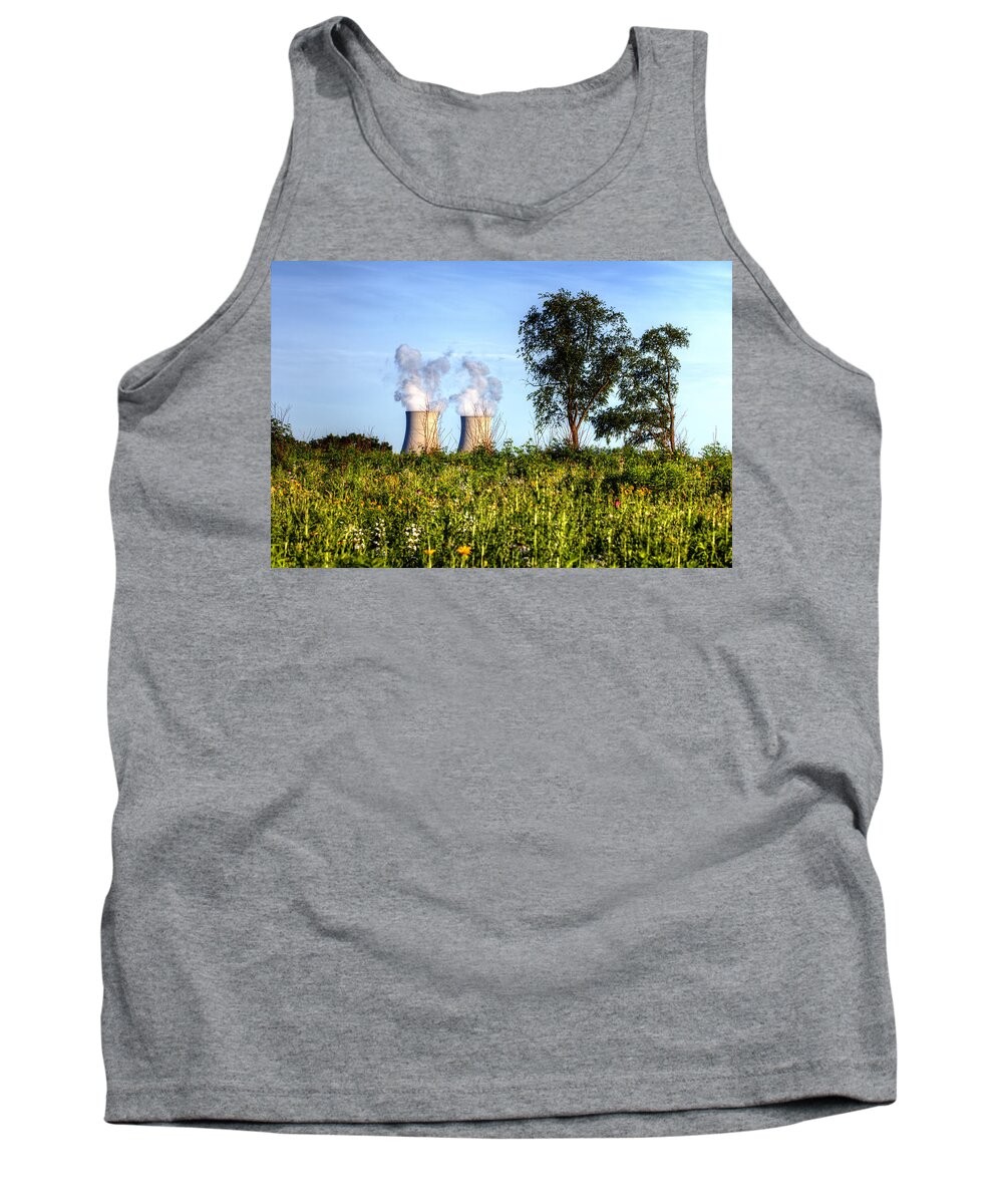 Byron Nuclear Plant Hdr Tank Top featuring the photograph Nuclear HDR4 by Josh Bryant