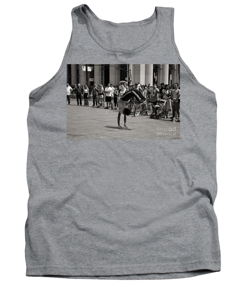 Ny City Tank Top featuring the photograph NYCity Street Performer by Angela DeFrias