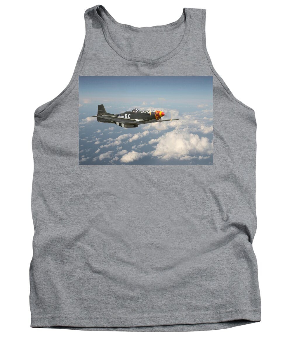 Aircraft Tank Top featuring the digital art P51 Mustang - 'Old Crow' by Pat Speirs