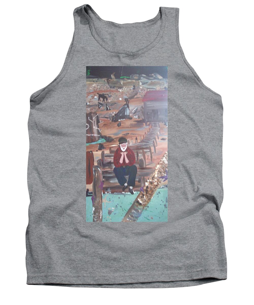 Old Man Tank Top featuring the painting Old Man by Susan Voidets