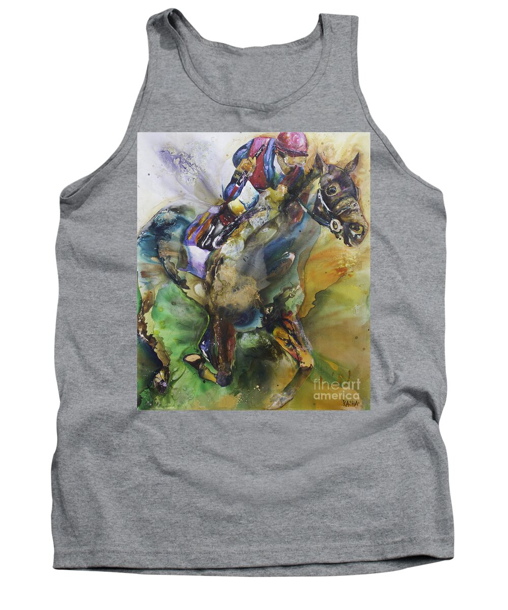 Horse Tank Top featuring the painting Olympus by Kasha Ritter