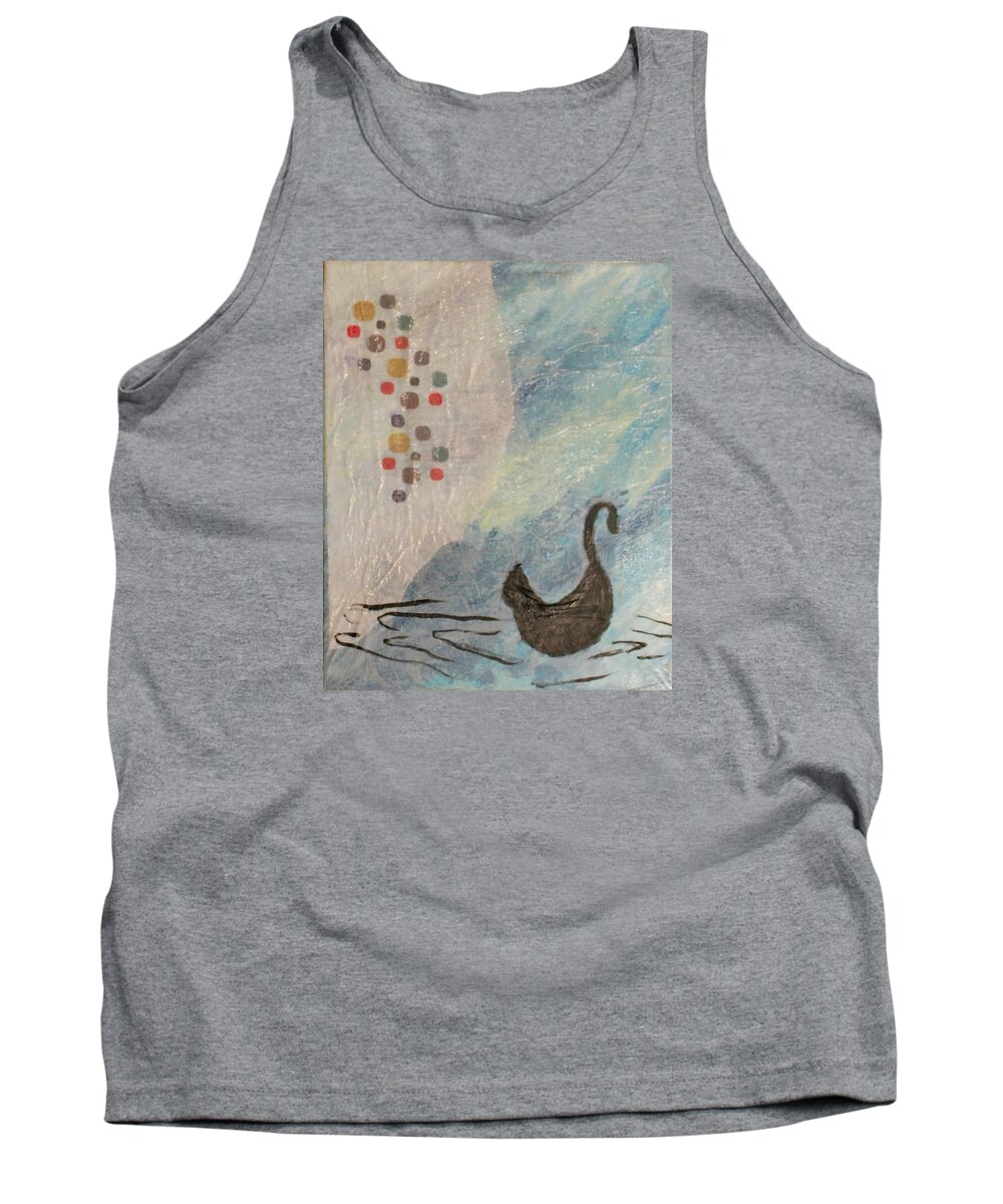 2009 Tank Top featuring the painting One Series 5 - Black Swan by Will Felix