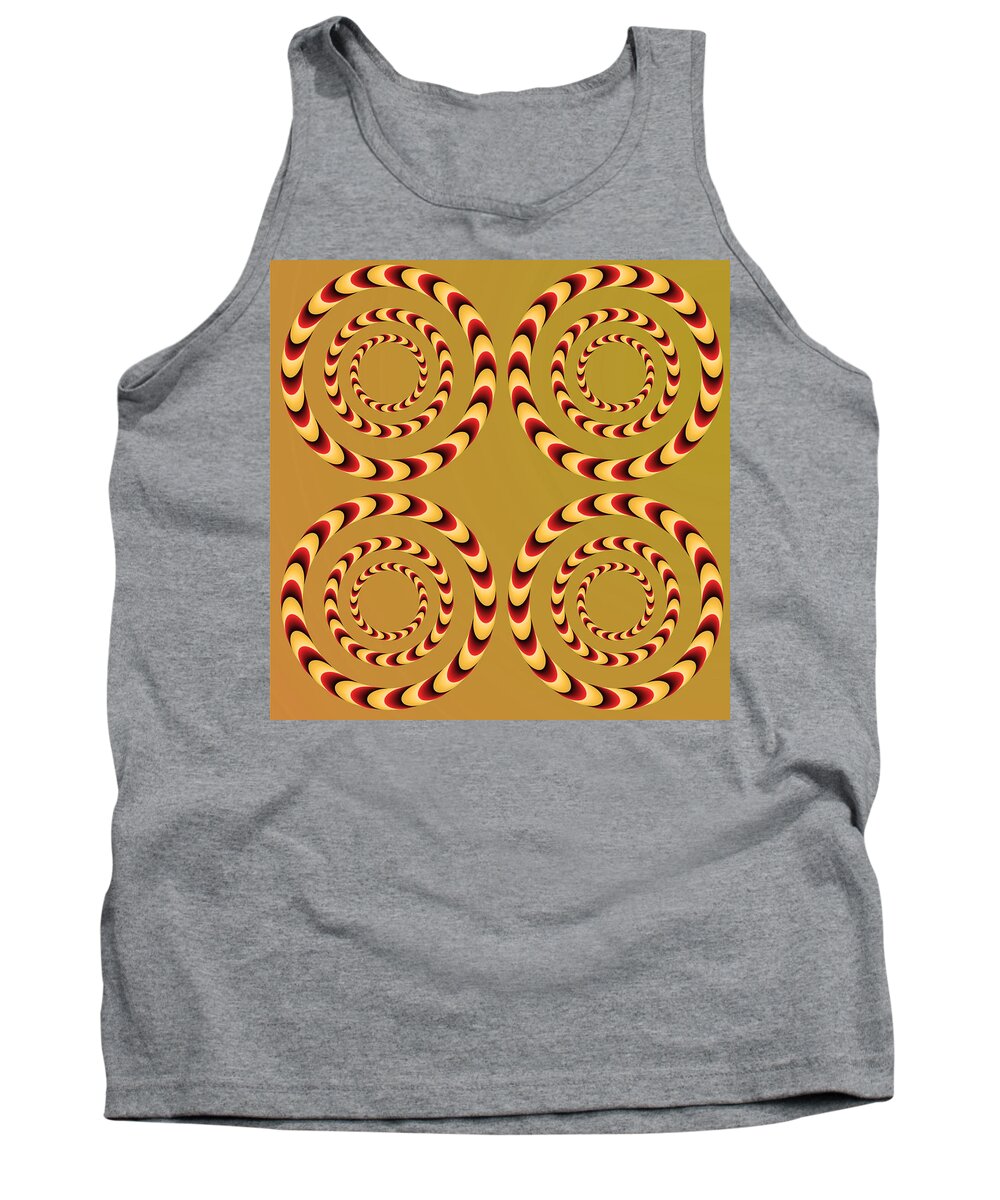 Waves Tank Top featuring the digital art Optical Ilusions Summer Spin by Sumit Mehndiratta