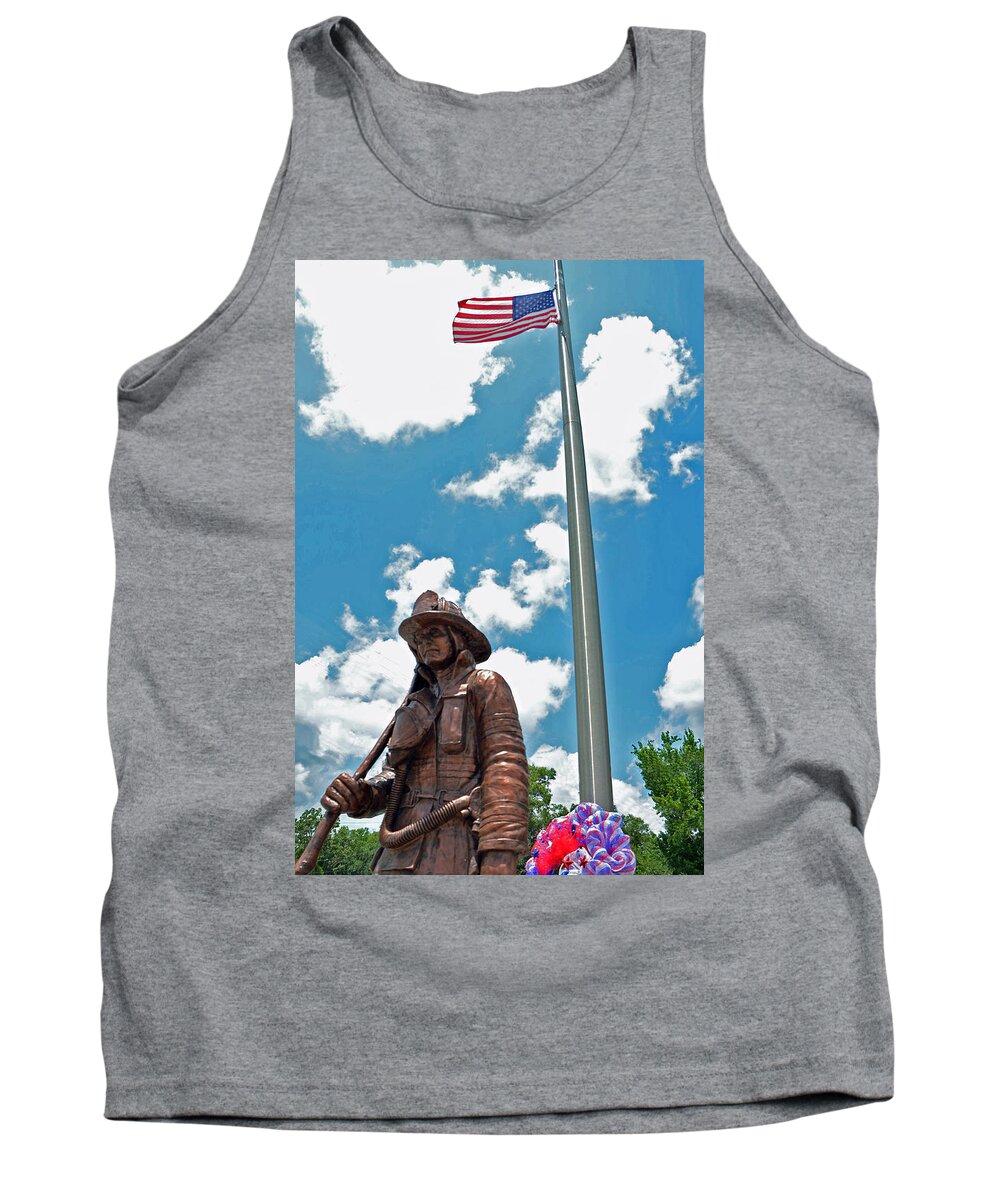 Firemen Tank Top featuring the photograph Our Heroes by Charlotte Schafer