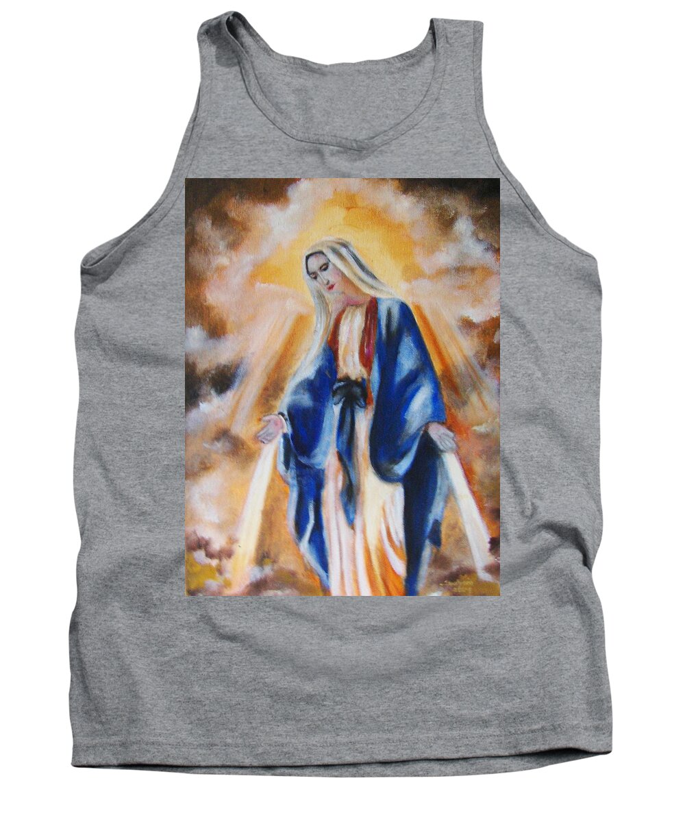 Art Tank Top featuring the painting Our Lady by Ryszard Ludynia