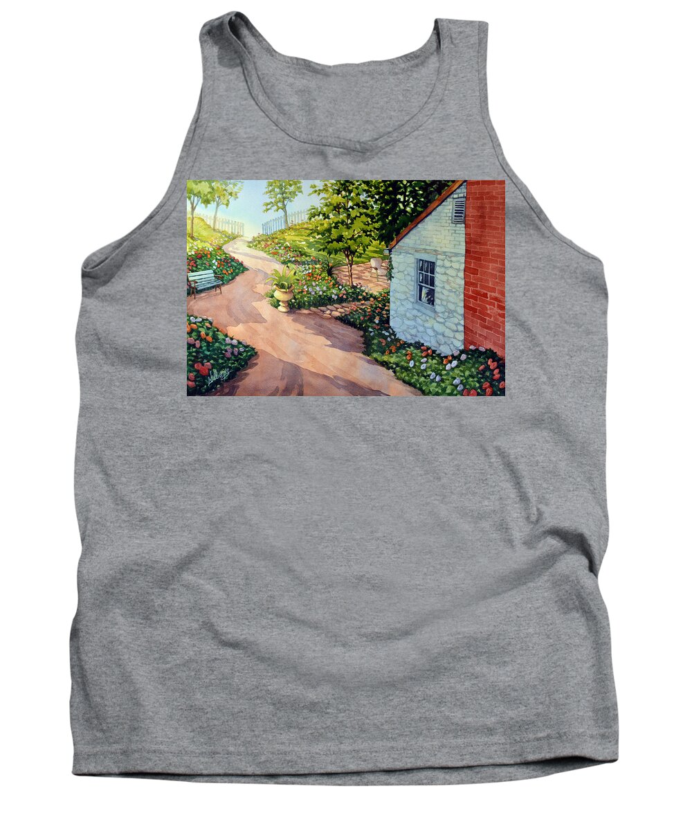 Watercolor Tank Top featuring the painting Path to the Sea by Mick Williams