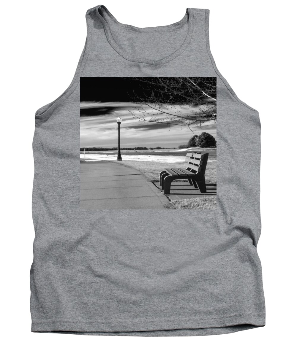 Bench Tank Top featuring the photograph Pause by Don Spenner