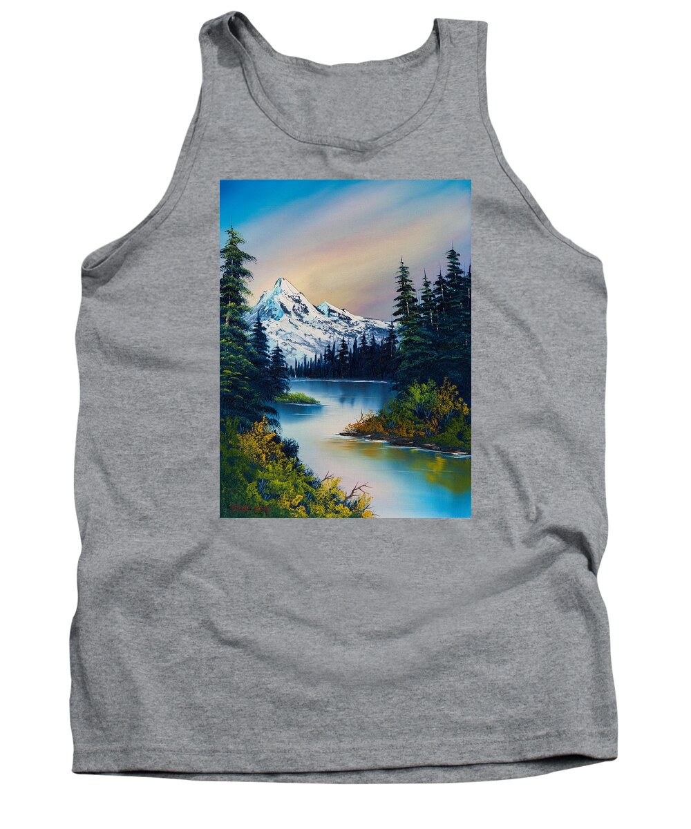 Landscape Tank Top featuring the painting Tranquil Reflections by Chris Steele