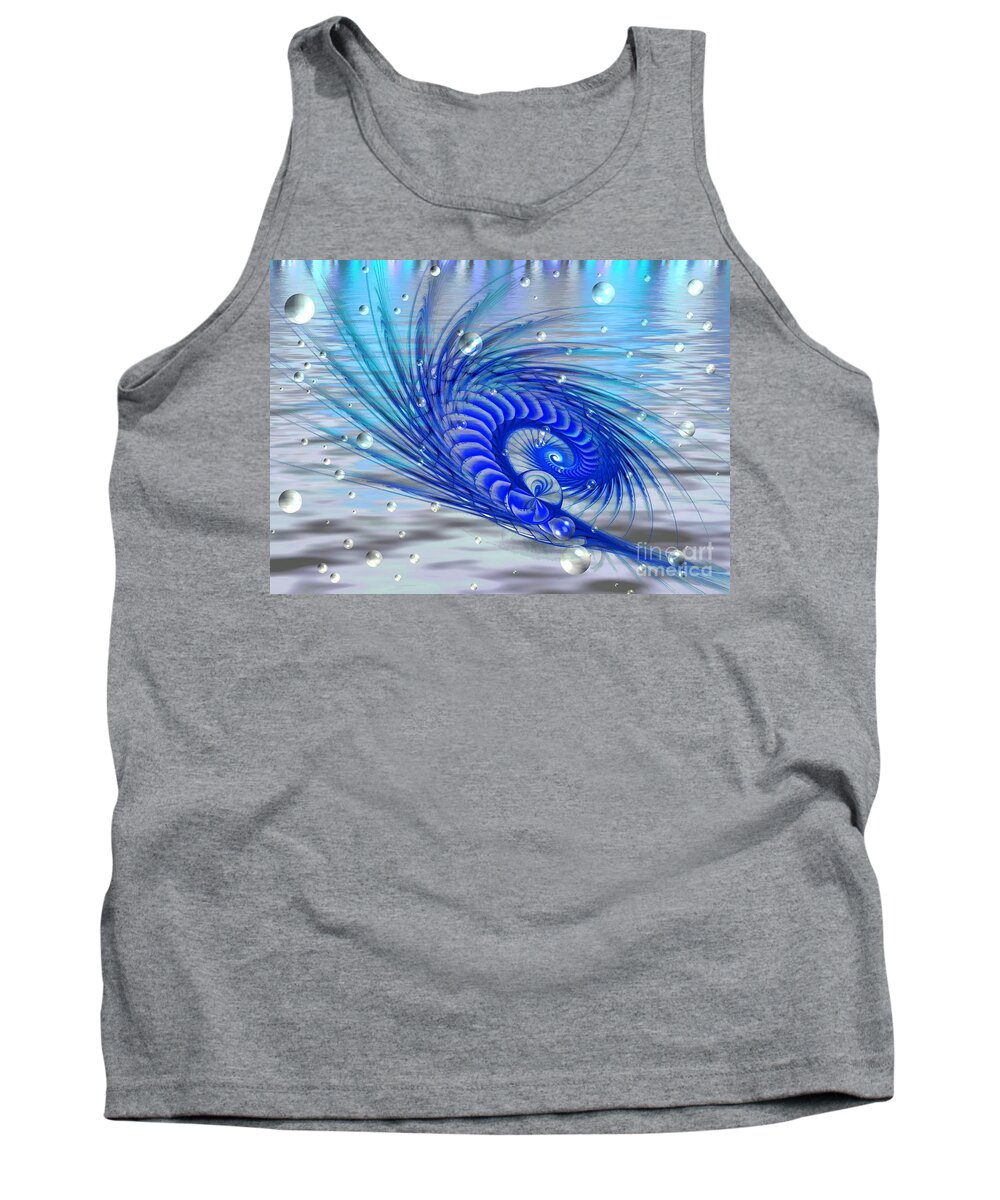 Fractal Tank Top featuring the digital art Peacock by Peggy Hughes