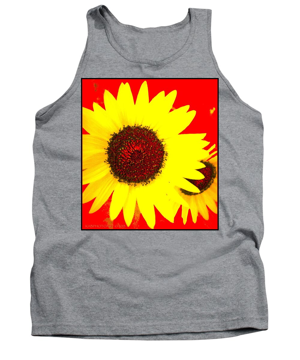 Sunflower Tank Top featuring the photograph Peek A Boo by Kathy Barney