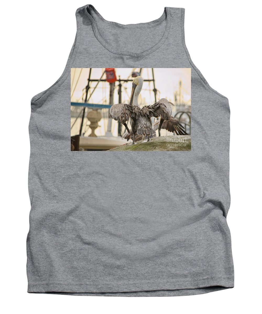 Pelican Tank Top featuring the photograph Pelican Strut by Donna Greene