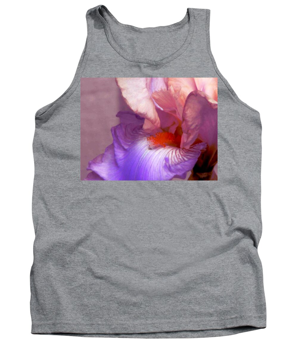 Pink And Purple Bearded Iris Tank Top featuring the photograph Pink and Purple Bearded Iris by Pamela Patch