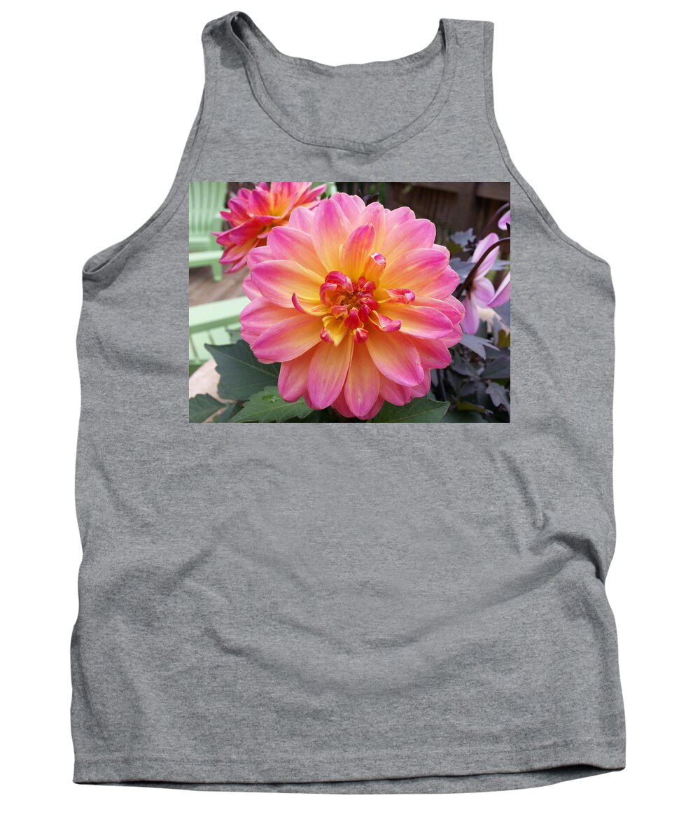 Pink Tank Top featuring the photograph Pink Dahlia by Brenda Stevens Fanning