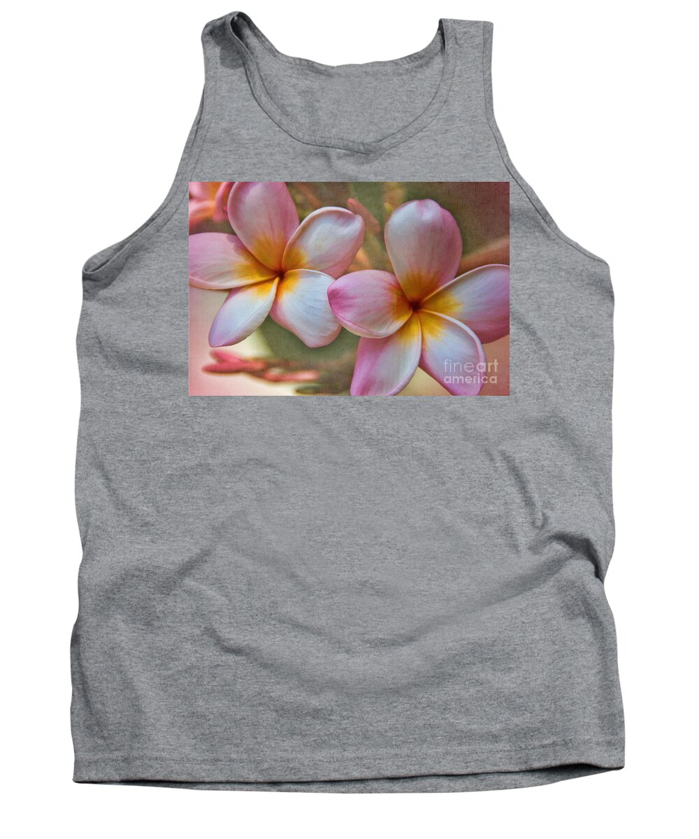 Flower Tank Top featuring the photograph Plumeria Pair by Peggy Hughes