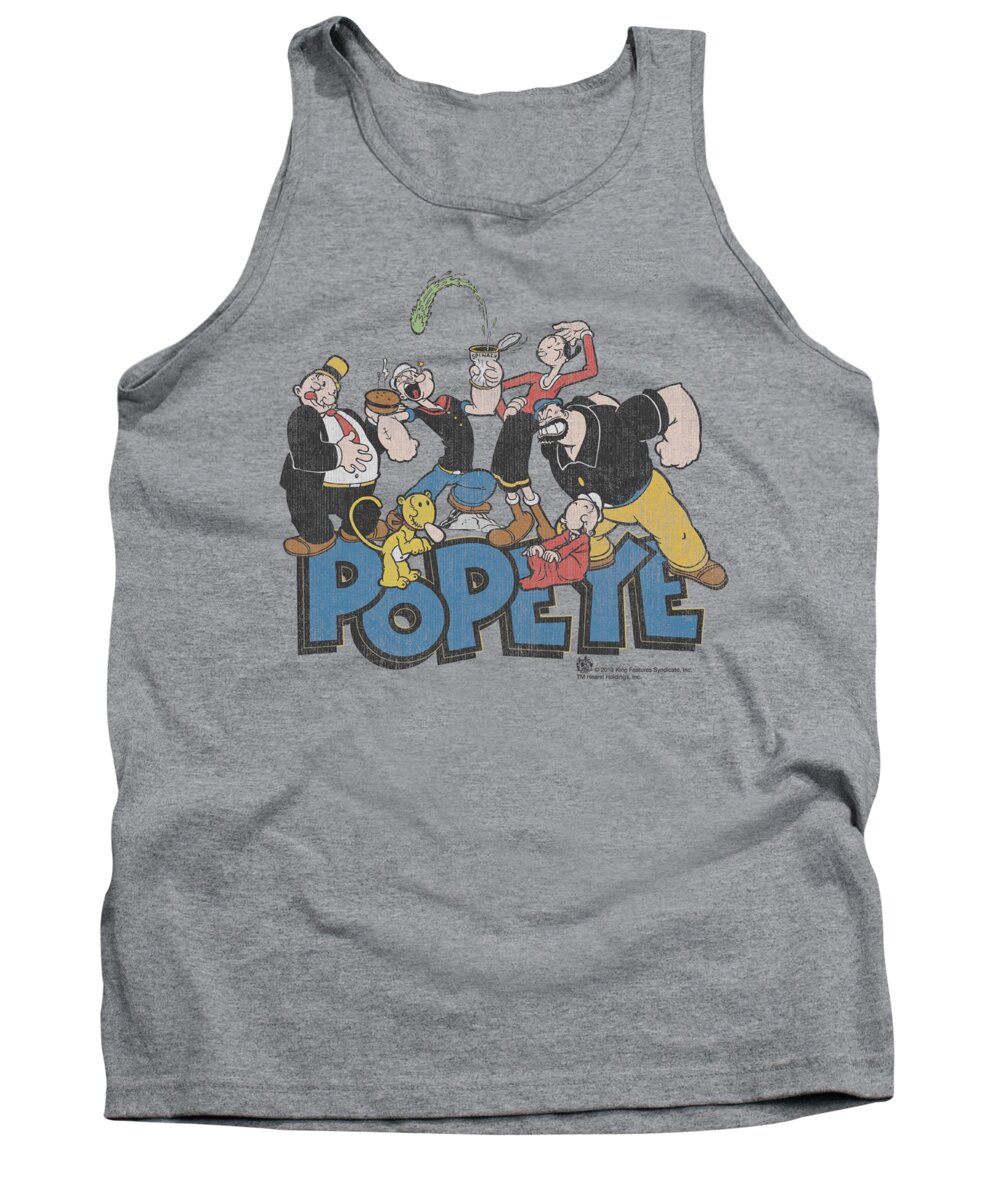 Popeye Tank Top featuring the digital art Popeye - The Gang by Brand A