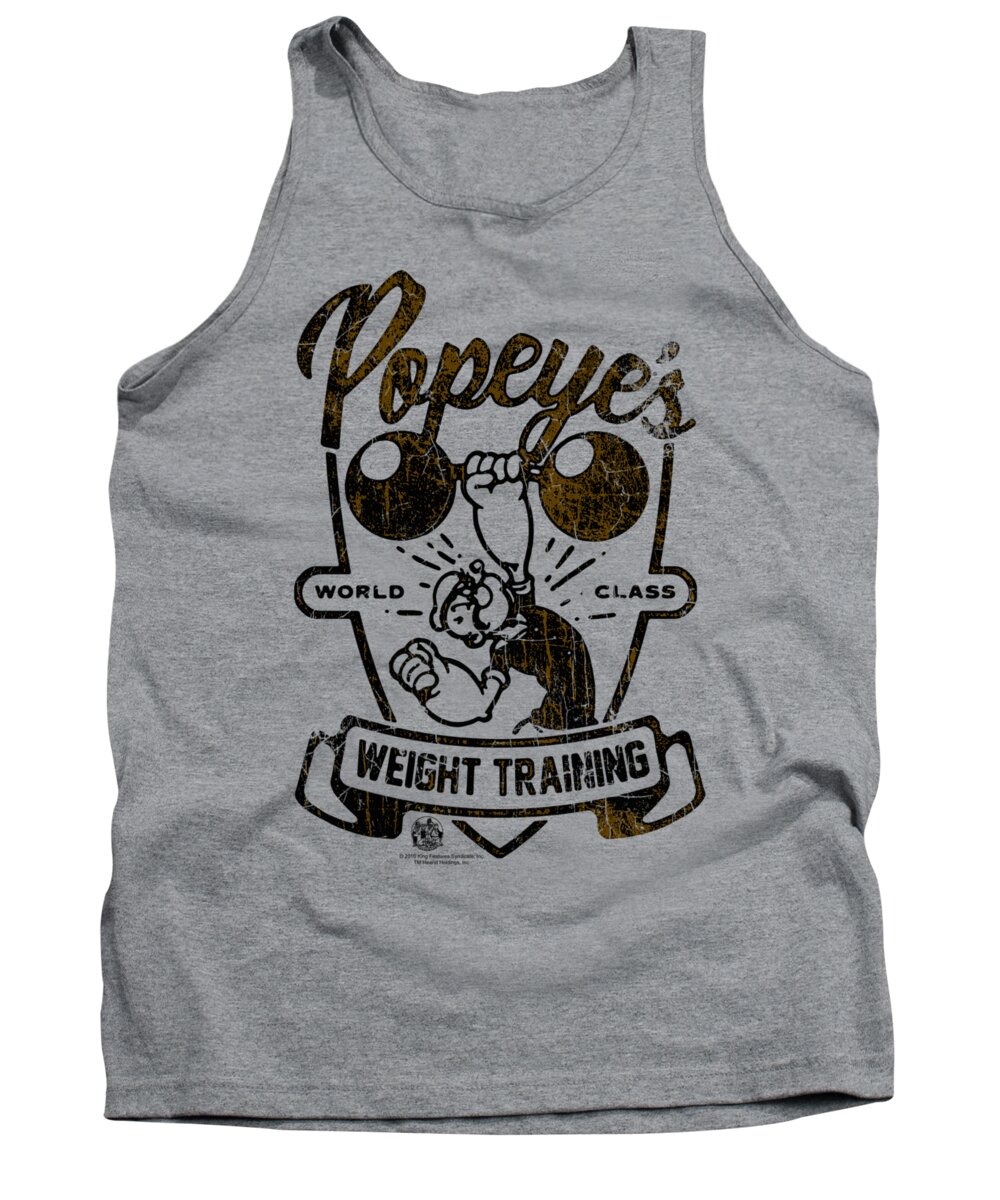  Tank Top featuring the digital art Popeye - Weight Training by Brand A