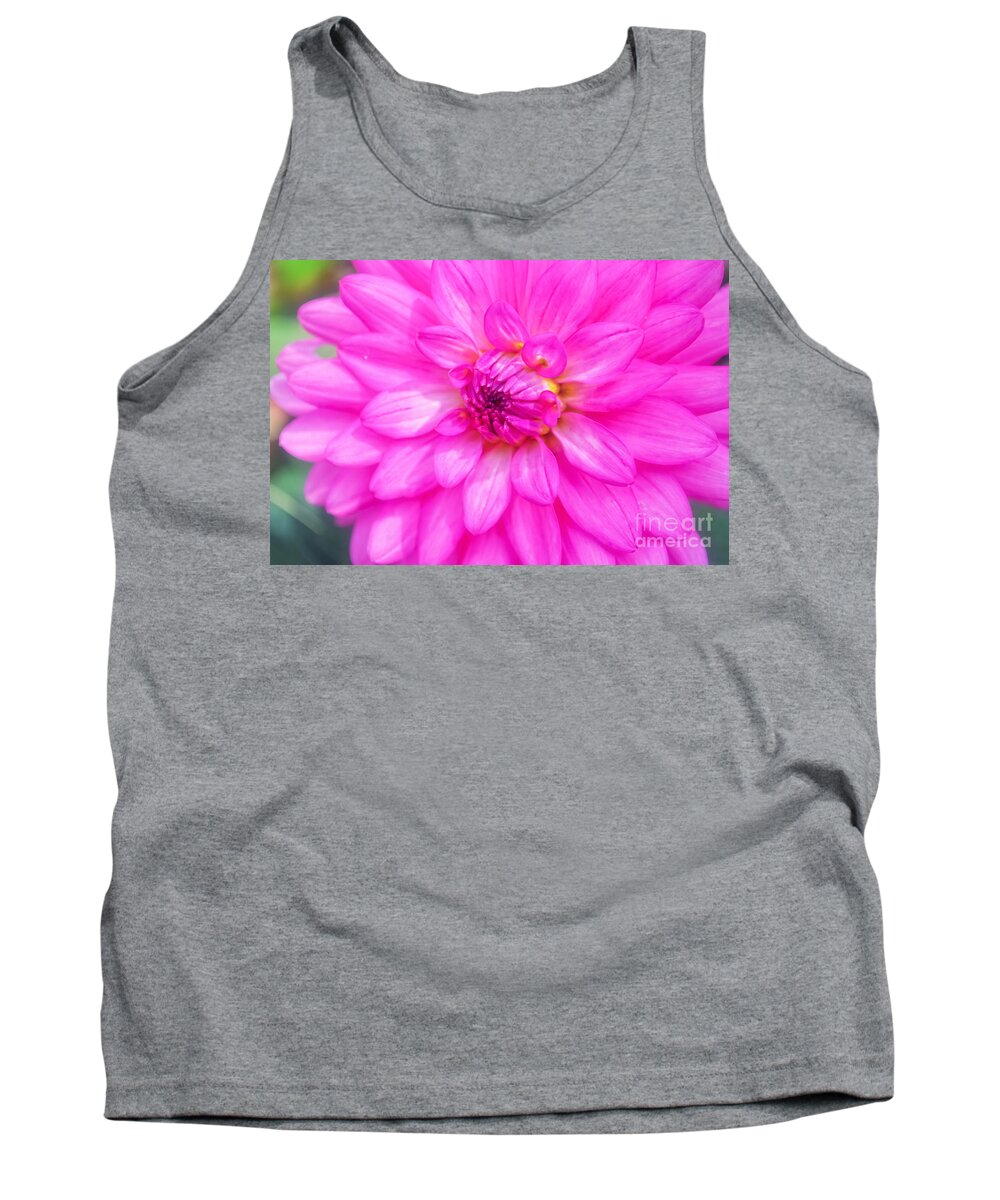 Peggy Franz Flowers Tank Top featuring the photograph Pretty In Pink Dahlia by Peggy Franz