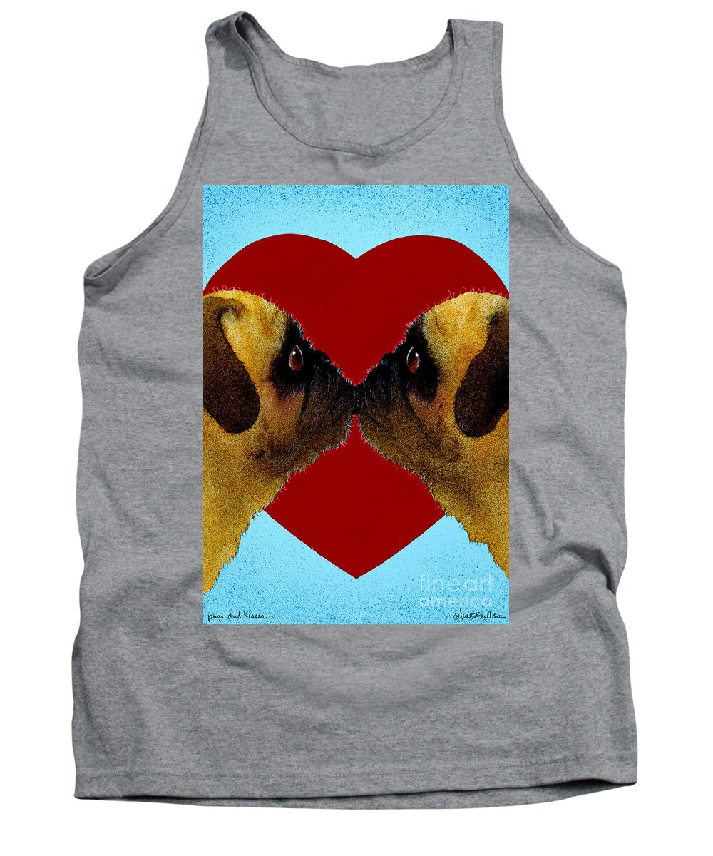 Will Bullas Tank Top featuring the painting Pugs And Kisses... by Will Bullas