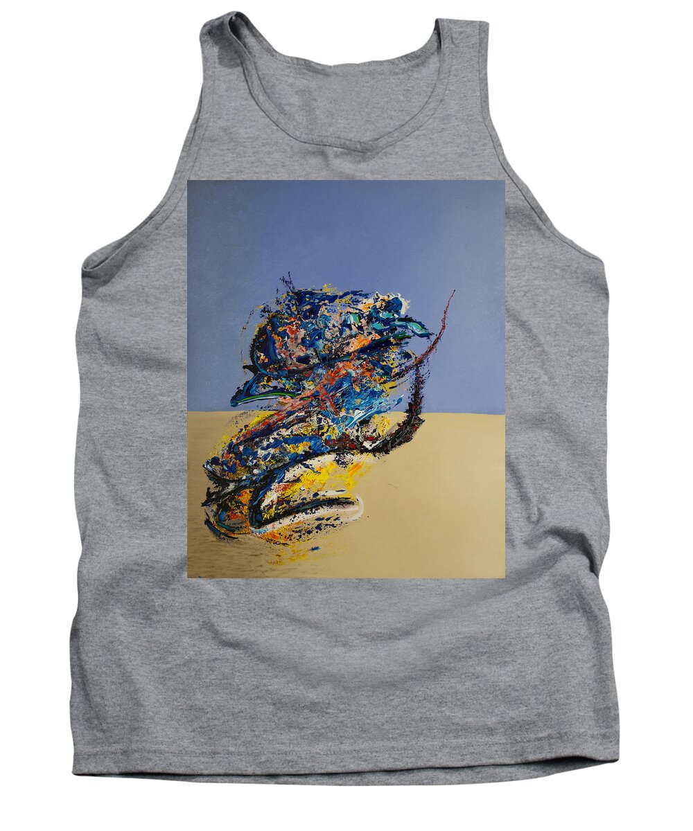 Derek Kaplan Art Tank Top featuring the painting Quiet Desperation by Derek Kaplan