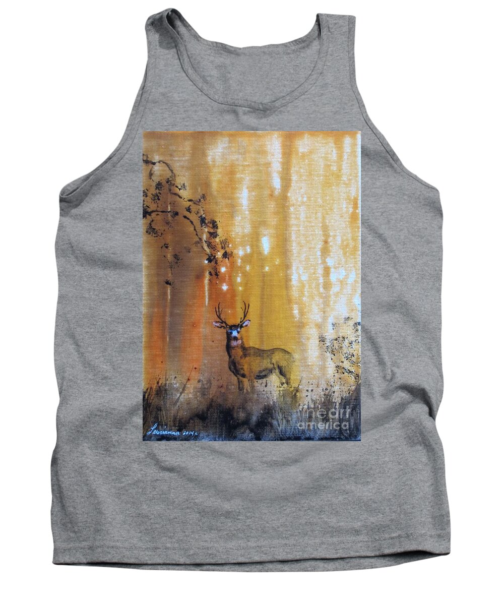 Buck Tank Top featuring the painting Quiet Time by Laurianna Taylor