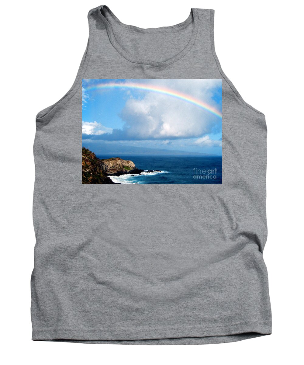Rainbow Tank Top featuring the photograph Rainbow Maui Hawaii by Jerome Stumphauzer