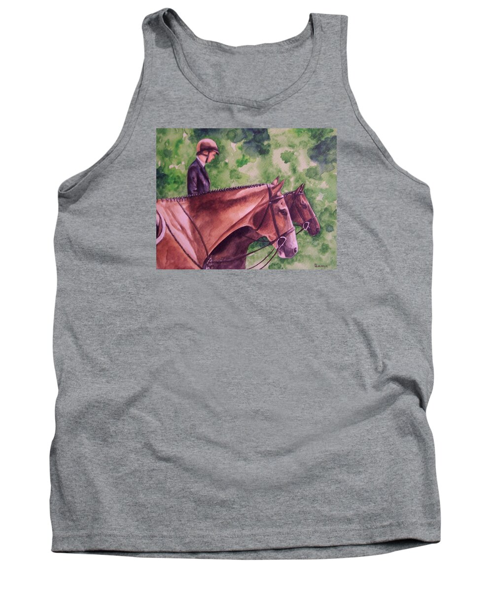 Hunter Tank Top featuring the painting Ready to Show by Kathy Laughlin