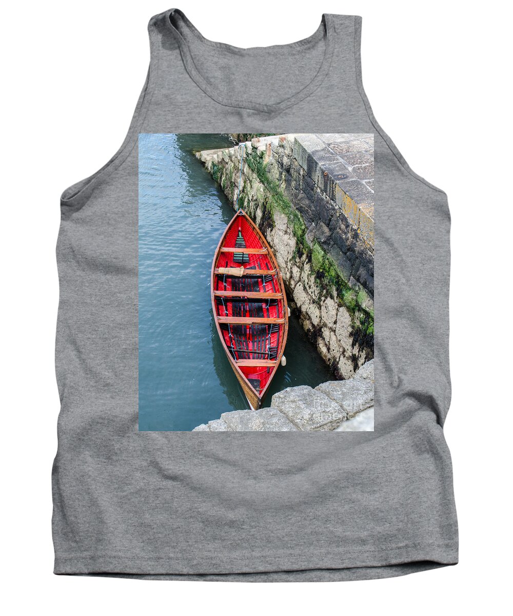 M C Story Tank Top featuring the photograph Red Canoe by Mary Carol Story
