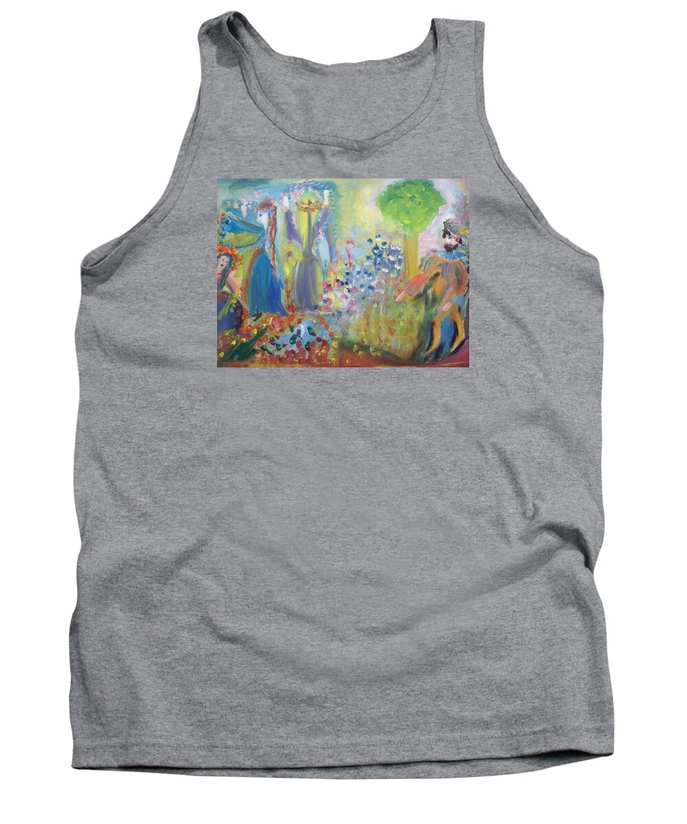 Garden Tank Top featuring the painting Red carpet garden by Judith Desrosiers