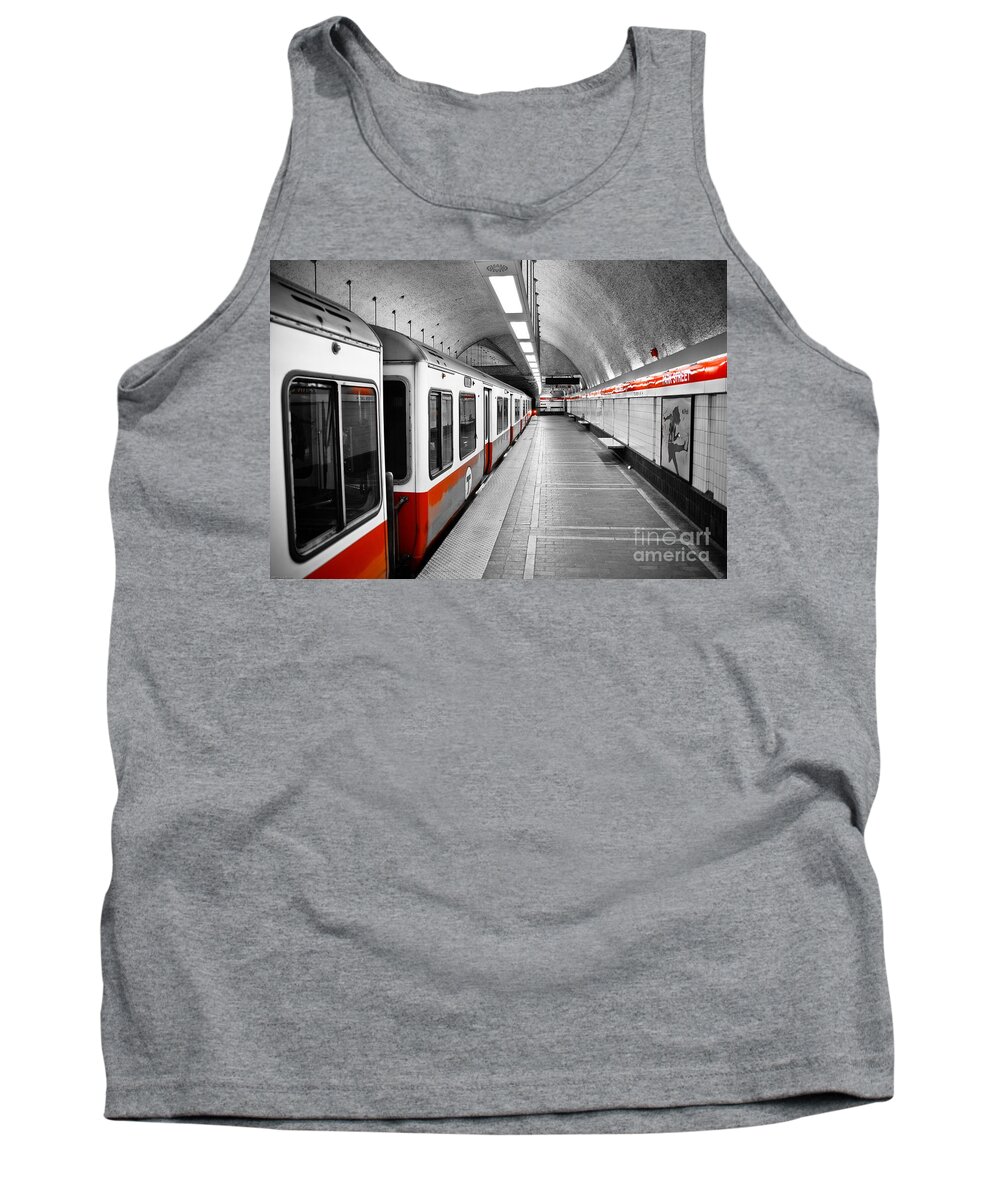 Red Tank Top featuring the photograph Red Line by Charles Dobbs