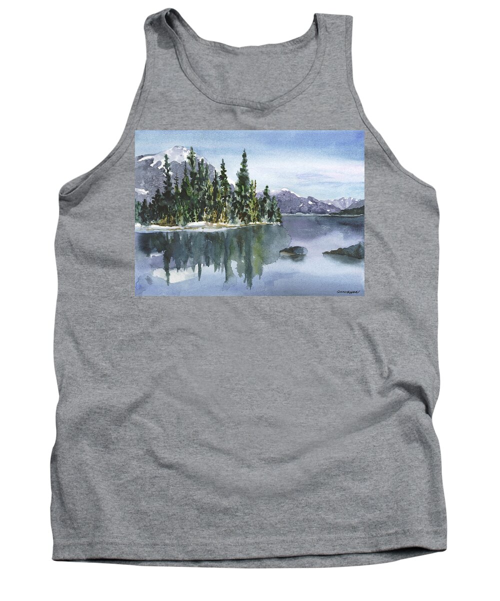 Lake Painting Tank Top featuring the painting Reflections by Anne Gifford