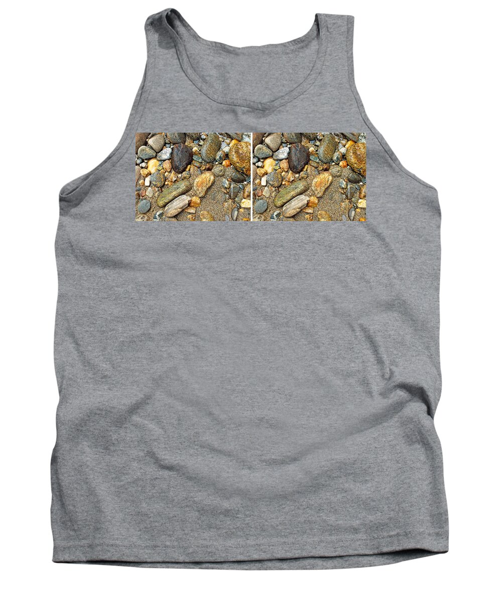 Duane Mcccullough Tank Top featuring the photograph River Rocks 17 in Stereo by Duane McCullough