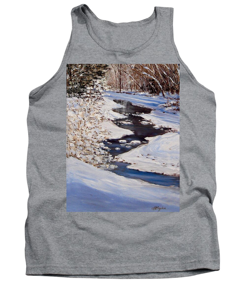 Winter Scenes Tank Top featuring the painting Riverbend by Maryann Boysen
