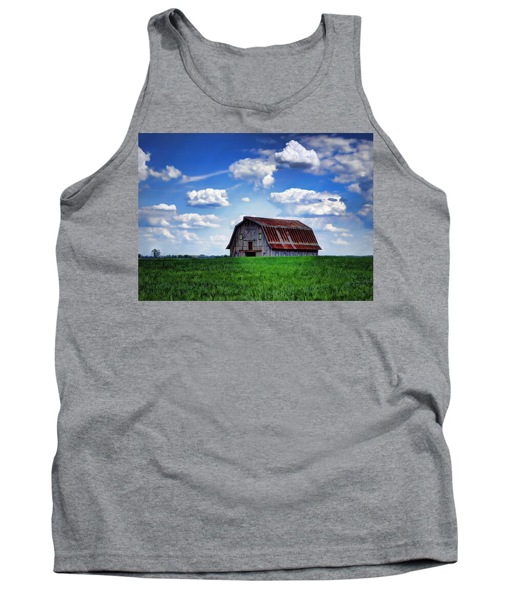 Barn Tank Top featuring the photograph Riverbottom Barn Against the Sky by Cricket Hackmann