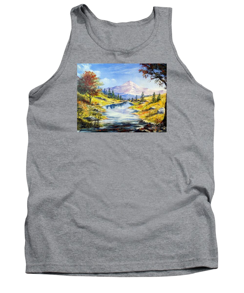 Mountain Art Tank Top featuring the painting Rocky Mountain Stream by Lee Piper