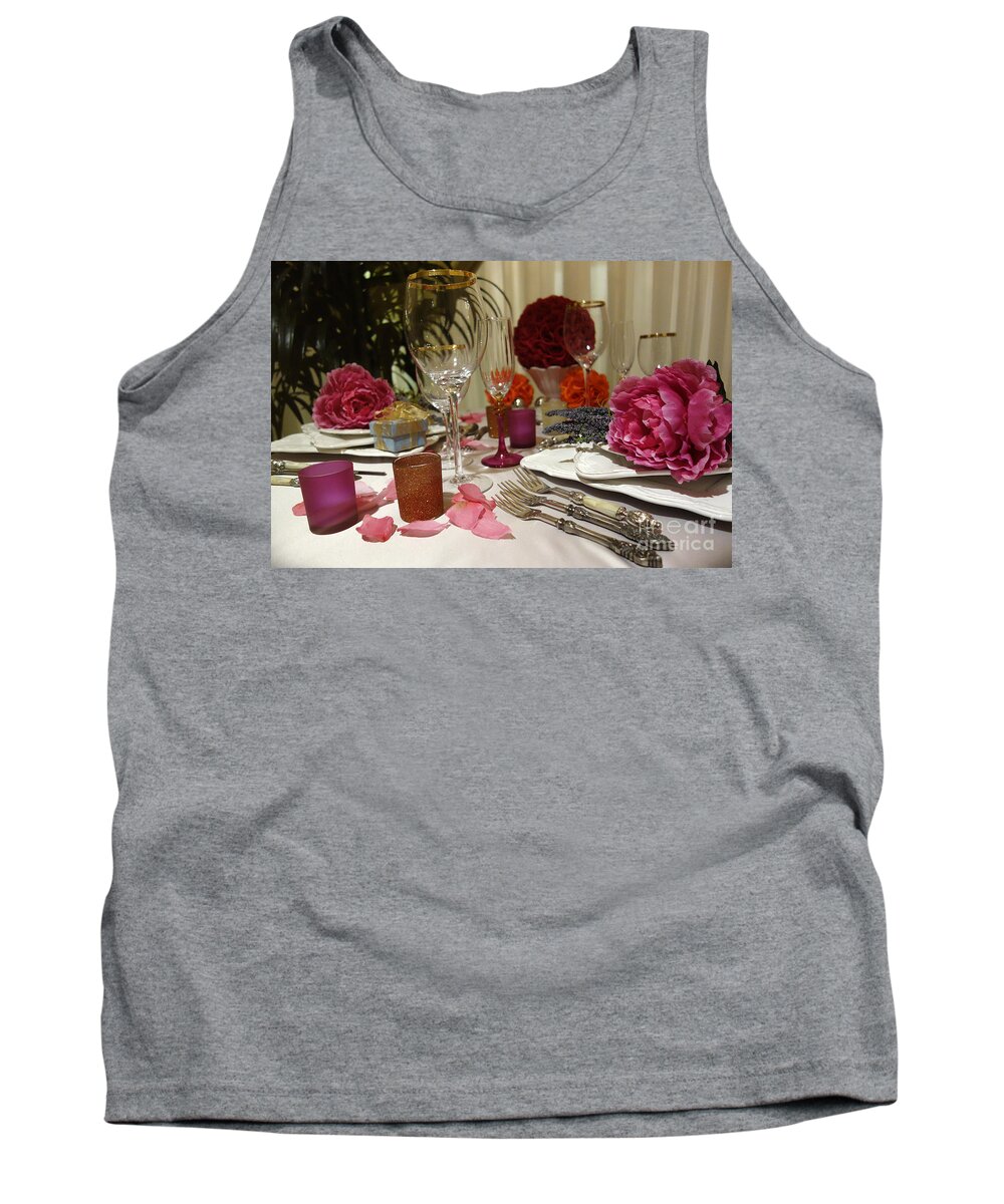 Nina Prommer Tank Top featuring the photograph Romantic Dinner Setting by Nina Prommer