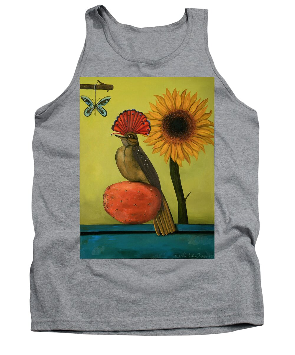 Royal Flycatcher Tank Top featuring the painting Royal Flycatcher by Leah Saulnier The Painting Maniac